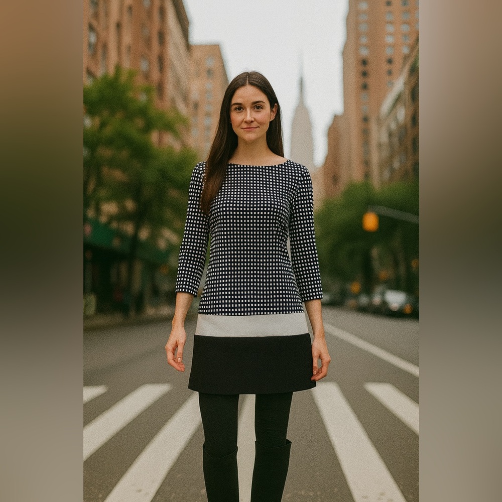 Frank Lyman black and white Tunic/Dress Size